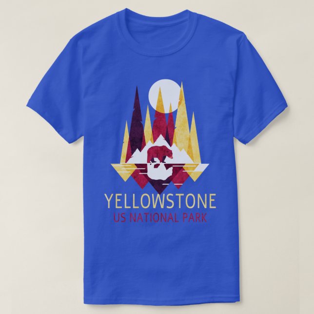 Camiseta Yellowstone Parque Nacional Estadounidense Backpac (Diseño del anverso)