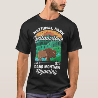Camiseta Yellowstone US Parque Nacional Bison Buffalo Vinta