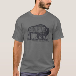 Camiseta Yellowstone US Parque Nacional Bison Buffalo Vinta