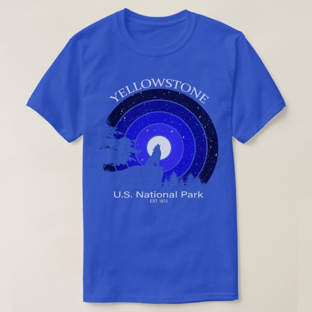 Camiseta Yellowstone US Parque Nacional Wolf Moon (Diseño del anverso)