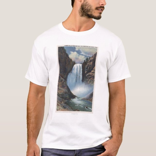 Camiseta Yellowstone, WYLower cae de debajo la visión (Anverso)