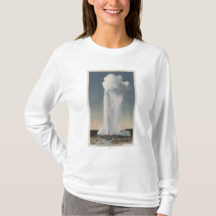 Camiseta Yellowstone, WYView de la vieja erupción fiel