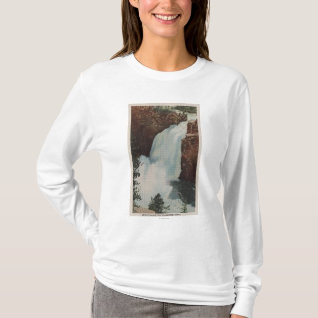 Camiseta Yellowstone, WYView de las caídas del río (Anverso)