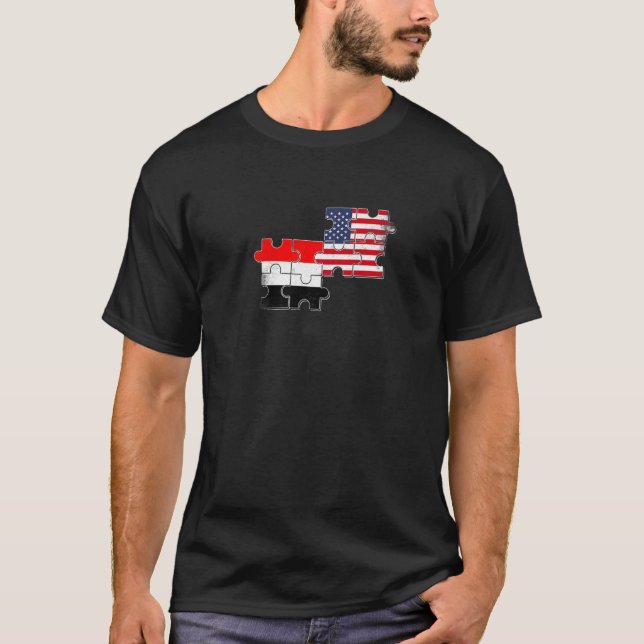 Camiseta Yemen USA Yemeni American Flag   (Anverso)