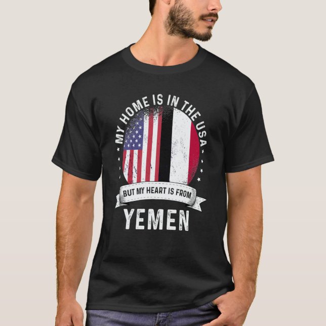 Camiseta Yemeni American Patriot Grown Proud Home USA Flags (Anverso)