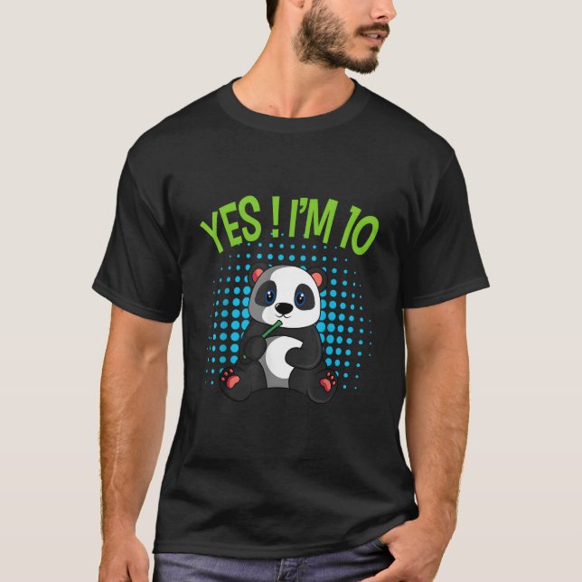 Camiseta Yes I'M 10 Panda Theme Bday Py Celebration (Anverso)