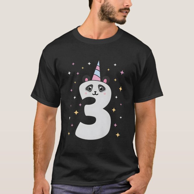 Camiseta Yes I'M 3 Panda Themed 3Rd Py (Anverso)
