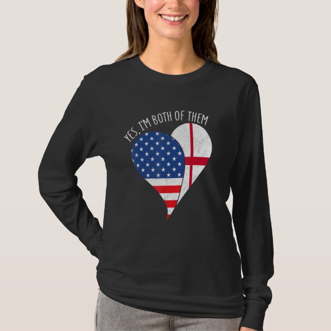 Camiseta Yes, I'm Both Of Them Half American Half England H (Anverso)