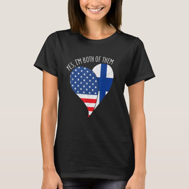 Camiseta Yes, I'm Both Of Them Half American Half Finnish H (Anverso)