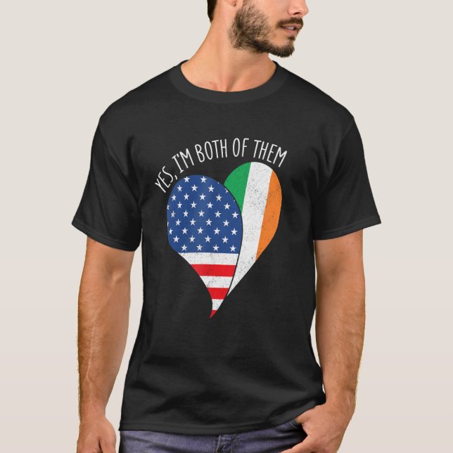 Camiseta Yes, I'm Both Of Them Half American Half Irish Her (Anverso)