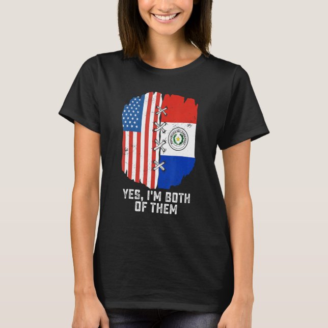 Camiseta Yes, I'm Both Of Them Half American Half Paraguaya (Anverso)