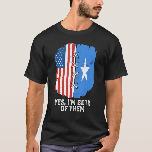 Camiseta Yes, I'm Both Of Them Half American Half Somalis H (Anverso)