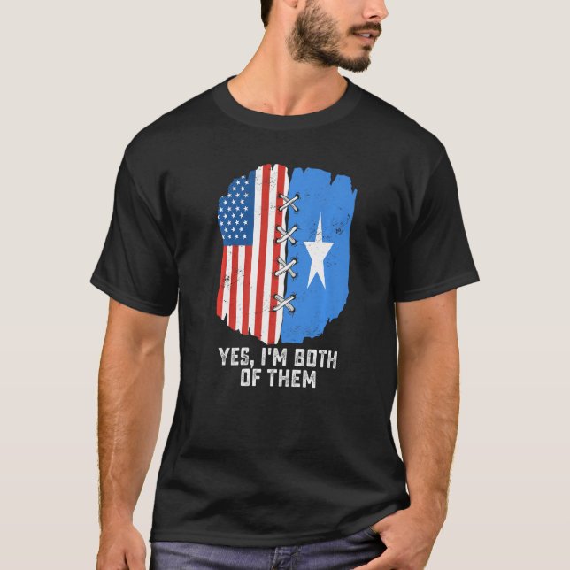Camiseta Yes, I'm Both Of Them Half American Half Somalis H (Anverso)
