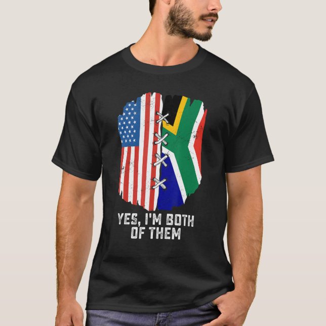 Camiseta Yes, I'm Both Of Them Half American Half South Afr (Anverso)