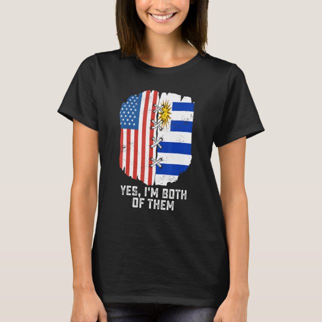 Camiseta Yes, I'm Both Of Them Half American Half Uruguayan (Anverso)