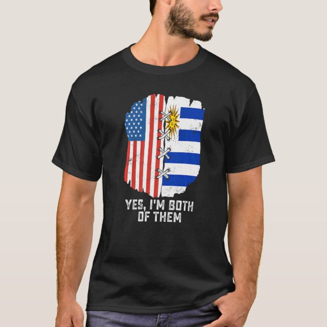 Camiseta Yes, I'm Both Of Them Half American Half Uruguayan (Anverso)