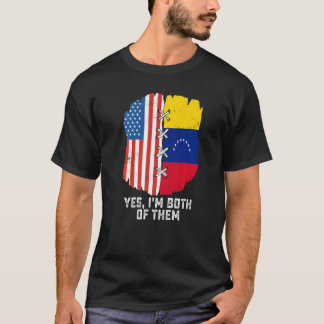 Camiseta Yes, I'm Both Of Them Half American Half Venezuela