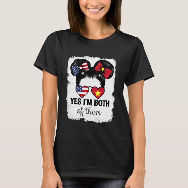 Camiseta Yes Im Both of Them USA and Vietnam Mix Girl Herit (Anverso)