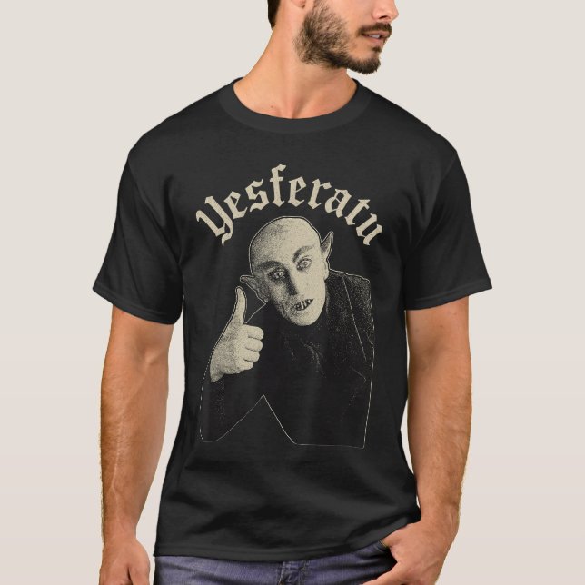 Camiseta Yesferatu Funny Vampire Parody Meme Halloween frie (Anverso)