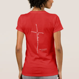 Camiseta Yeshua Cruz Creyente Mesiánico Hebreo Rojo