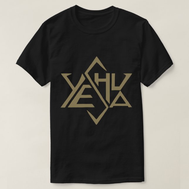 Camiseta Yeshua Jesus Golden Super Star Tetraedro de David (Diseño del anverso)