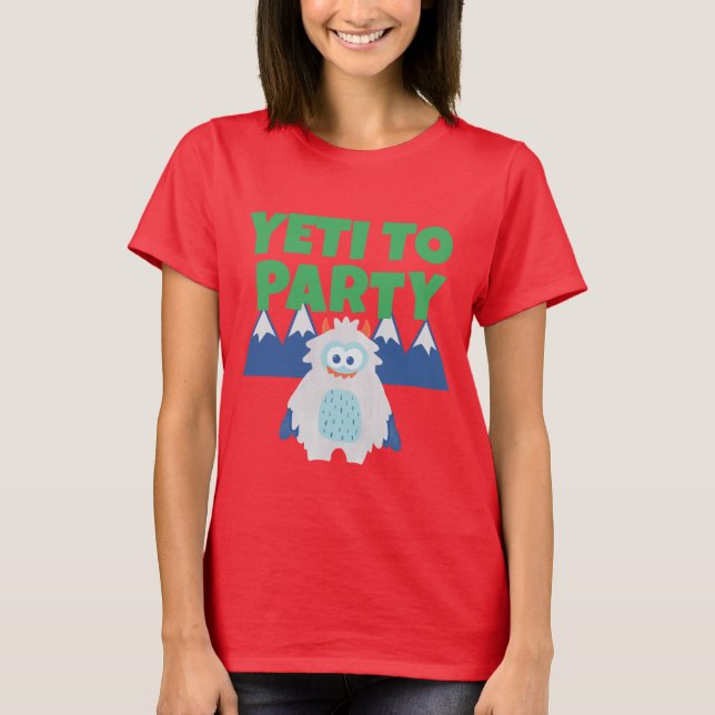 Camiseta Yeti A Fiestas Navidades Adultos (Anverso)