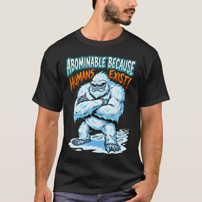 Camiseta Yeti Abominable Porque Existen Humanos Humor Diver (Anverso)