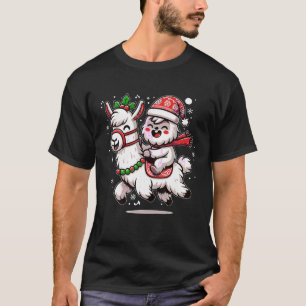 Camiseta Yeti Al Fiesta Con Navidades De Llama Cuta Pajama 