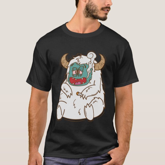 Camiseta Yeti fumando Huellas de Snowman (Anverso)