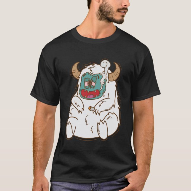 Camiseta Yeti fumando Huellas de Snowman (Anverso)