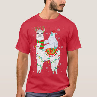 Camiseta Yeti Lover Xmas enciende Santa Yati Riding Llama C