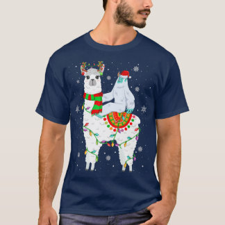 Camiseta Yeti Lover Xmas enciende Santa Yati Riding Llama C