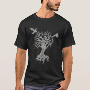 Camiseta Yggdrasil Irminsul Tree Of Life Odin Ravens Huginn