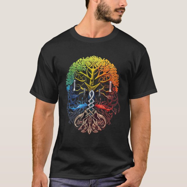 Camiseta Yggdrasil Viking Warrier Norse Mythology (Anverso)