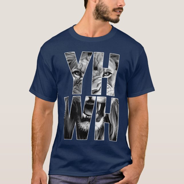 Camiseta YHWH Lion of Judah Yahweh in Hebrew Jesus Christia (Anverso)