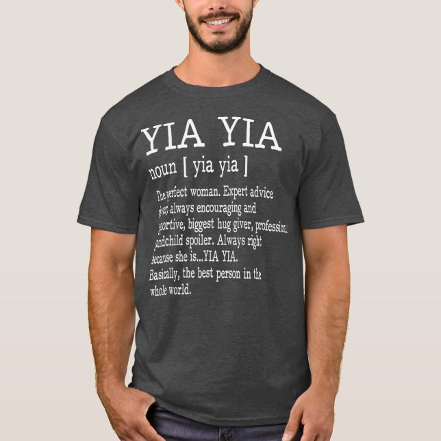 Camiseta Yia Yia Definition Grandma Mother Day Gifts (Anverso)