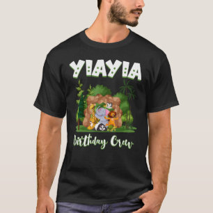 Camiseta Yiayia Birthday Crew Zoo Bday Safari Fiesta Celebr
