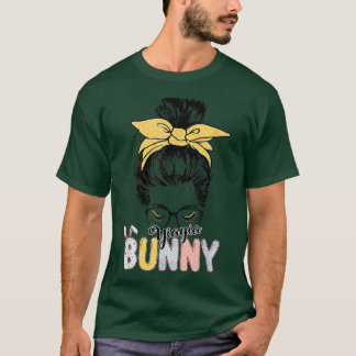 Camiseta Yiayia Bunny Messy Bun Ropa Familiar del Día de Pa