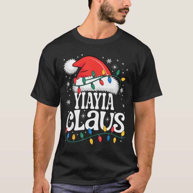 Camiseta Yiayia Claus Funny Xmas Christmas Grandma Holiday  (Anverso)