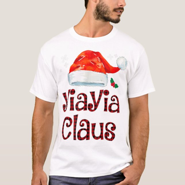 Camiseta Yiayia Claus Tee Navidades Pajama Fam (Anverso)