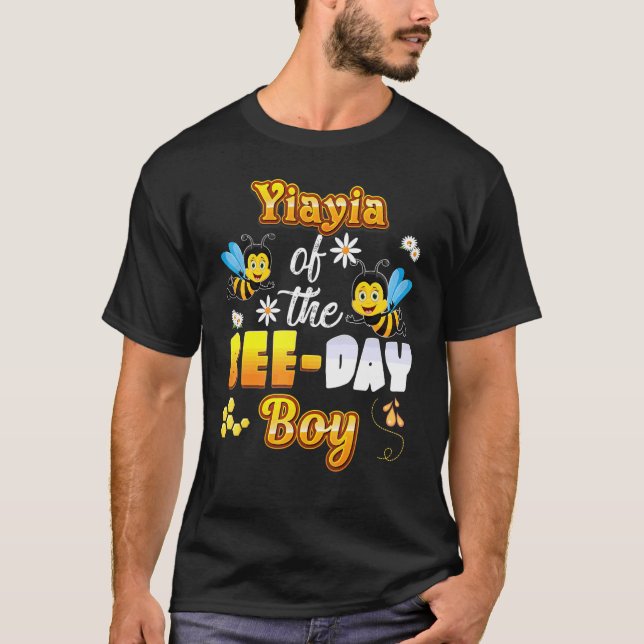 Camiseta Yiayia De Bee Day Boy Sweet Birthday Bee Mothe (Anverso)