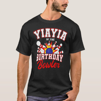 Camiseta Yiayia Del Fiesta C De Bolos De Cumpleaños Bowler