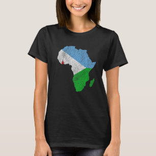 Camiseta Yibuti Bandera África Continente Silhouette Gift D