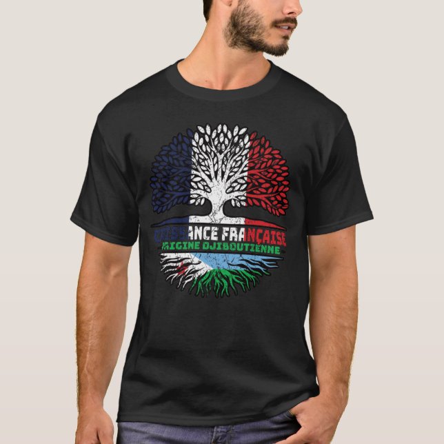 Camiseta Yibuti Yibuti Bandera de raíces de árbol francés f (Anverso)
