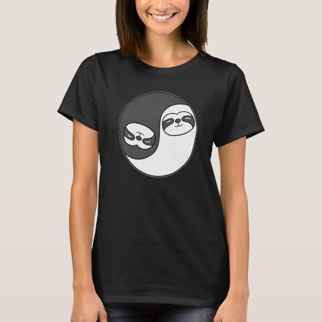 Camiseta Yin and Yang Sloth Predator Meditation Acro Hatha  (Anverso)