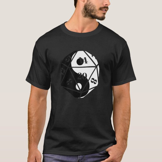 Camiseta Yin Dice Shape W20 Rpg Tabla de Geometría Superior (Anverso)