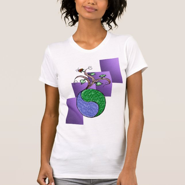 Camiseta Yin verde y Yang (Anverso)