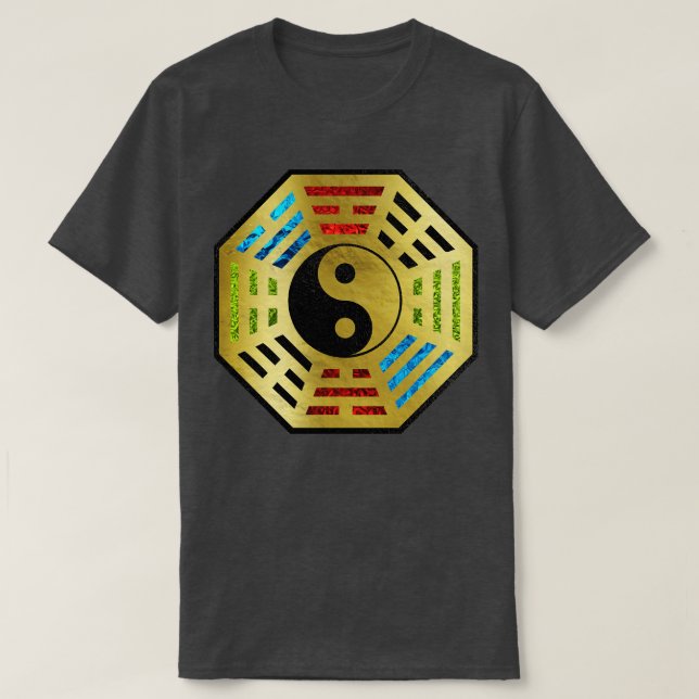 Camiseta Yin y Yang Bagua Feng shui jeroglíficos (Diseño del anverso)