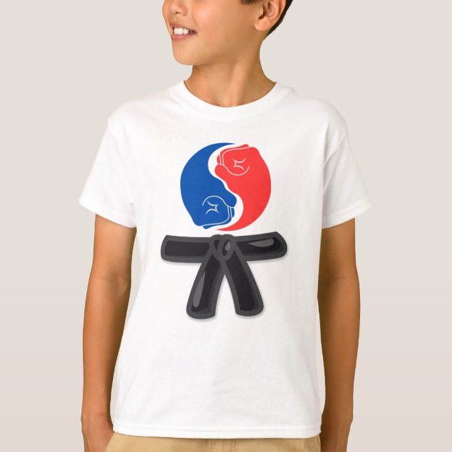Camiseta Yin y yang cinturón negro wushu (Anverso)