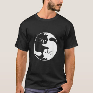 Camiseta Yin Y Yang De Gato Blanco Negro Para Mujeres Y Pap